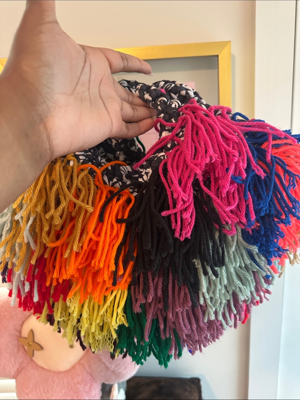 Handmade Colorful Multicolor Tassel Handbag - Picture 2 of 3